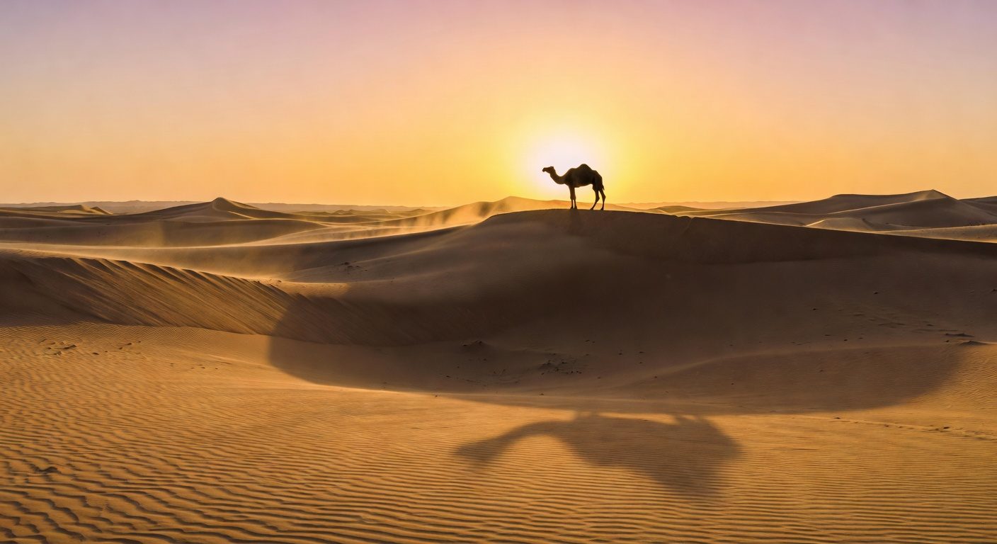 Photographer in the field — Sahara Desert